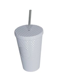 Starbucks 2024 White Studded Tumbler Cold Cup Matching Straw Opal